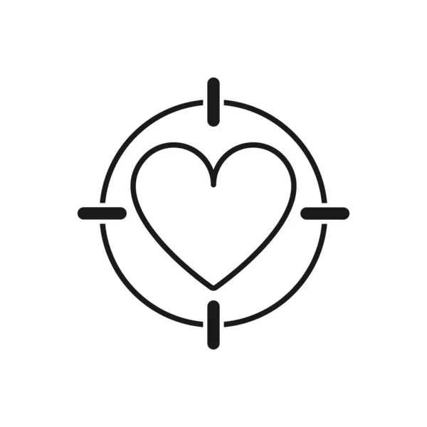 Иконка Сердца Прицеле Векторная Иллюстрация — стоковый вектор