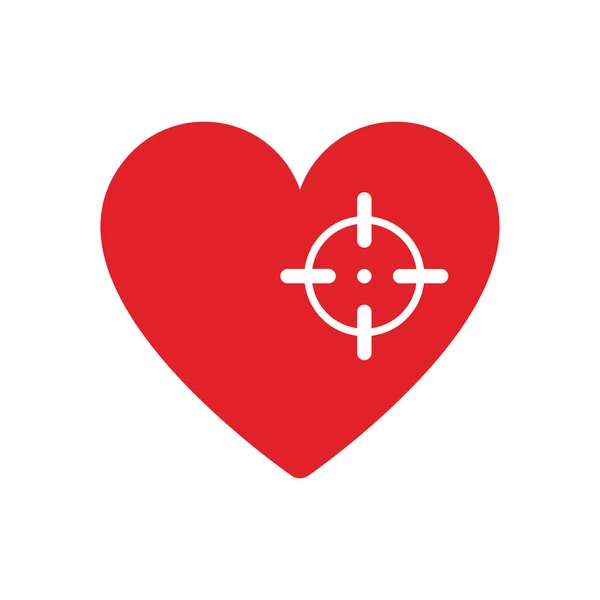 Heart Icon Target Crosshair Vector Illustration — Stock Vector