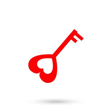 Love Keys Simgesi Düz Grafik Tasarımı