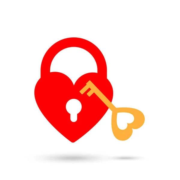 Love Lock Key Romance Glyph Icon — 스톡 벡터