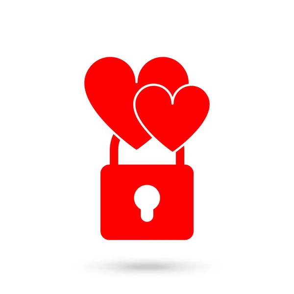 Love Lock Dvě Srdce Pohromadě — Stockový vektor