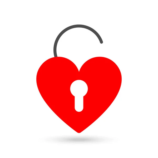 Open Love Lock Romance Glyph Icon — Stockvektor