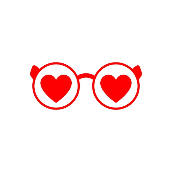 Stylische Hipster Brille Mit Herz — Stockvektor