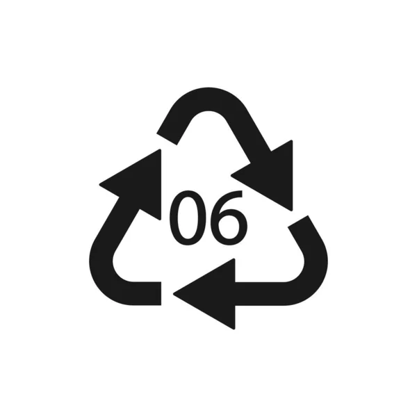 Symbool Voor Recyclingcode Plastic Recycling Vector Polystyreen Teken — Stockvector