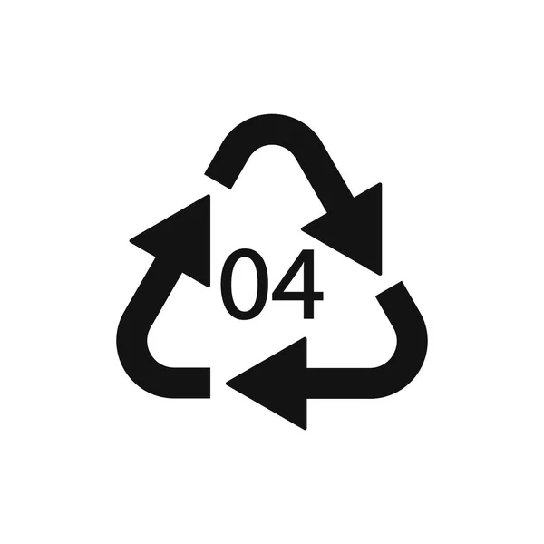 Recycling Code Symbol Kunststoff Recycling Vektor Niedriger Dichte Polyethylen Zeichen — Stockvektor