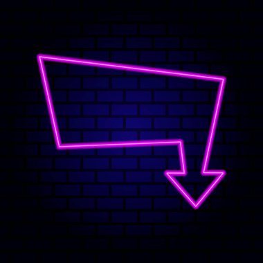 Koyu arkaplanda parlak pembe neon bir tüp. Pano ya da pano şablonu.