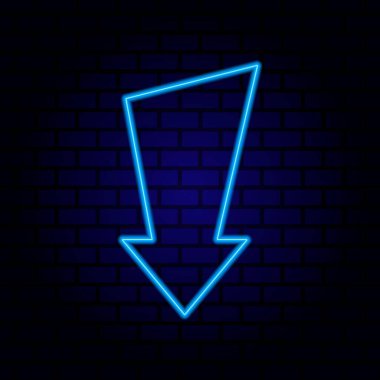 Koyu arkaplanda parlayan mavi neon tüp. Pano ya da pano şablonu.