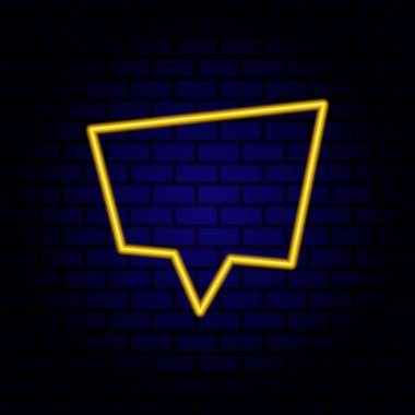 Karanlık arka planda parlayan neon tüpü. Pano ya da pano şablonu.