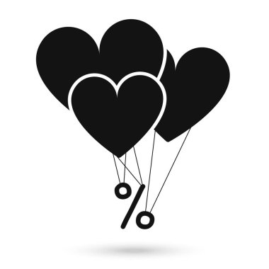 Balon yüzde etiketi dış hat vektörü.