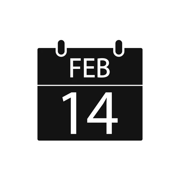 Calendario Febrero Día San Valentín Vacaciones — Archivo Imágenes Vectoriales