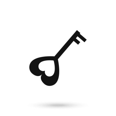 Love Keys Simgesi Düz Grafik Tasarımı