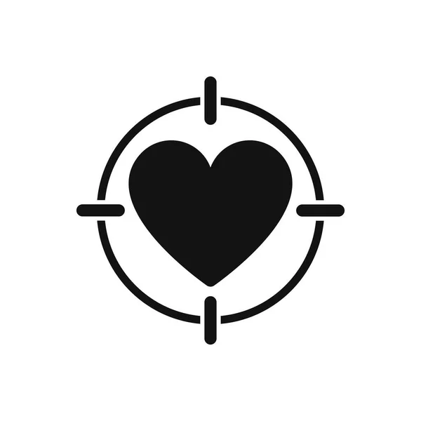 Иконка Сердца Прицеле Векторная Иллюстрация — стоковый вектор