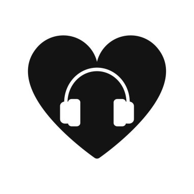 Kalp aşk sembollü kulaklık simgesi