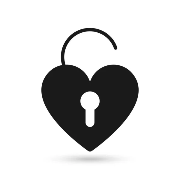 Open Love Lock Romance Glyph Icon — 스톡 벡터