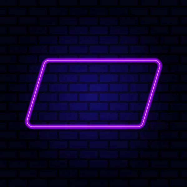 Tuğla Duvarda Neon Tabela — Stok Vektör
