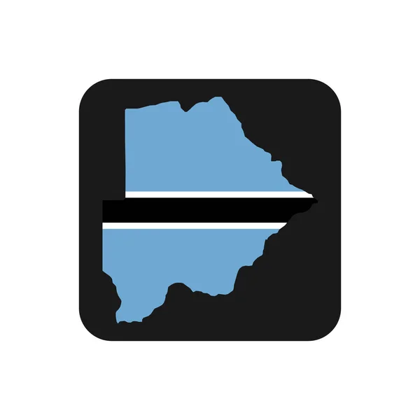 Botsuana Mapa Silhueta Com Bandeira Fundo Preto — Vetor de Stock