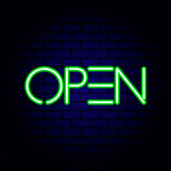 Neon Sign Text Open Entrance Available Vector Illustration — Stock Vector