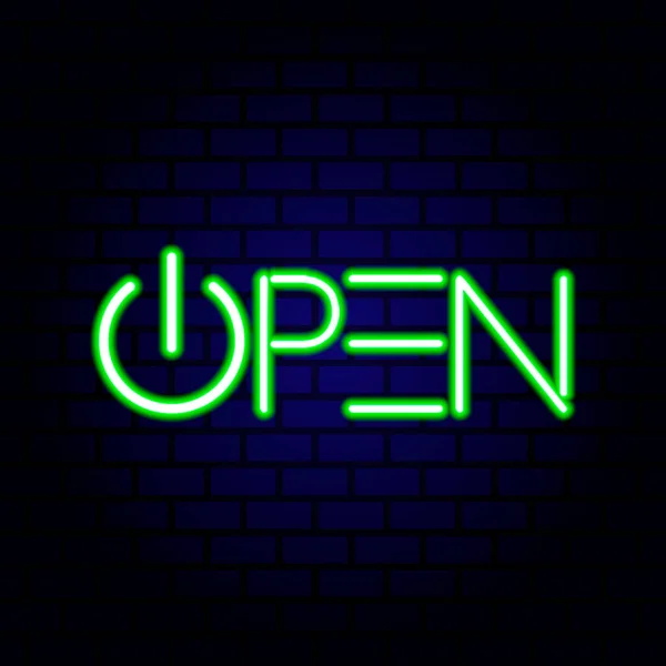 Neon Sign Text Open Entrance Available Vector Illustration — Stock Vector