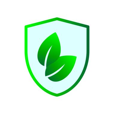 Çevre dostu yapraklar ve kalkan.