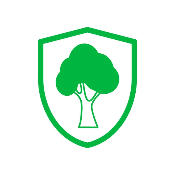Eco World Tree Shield — Stock Vector