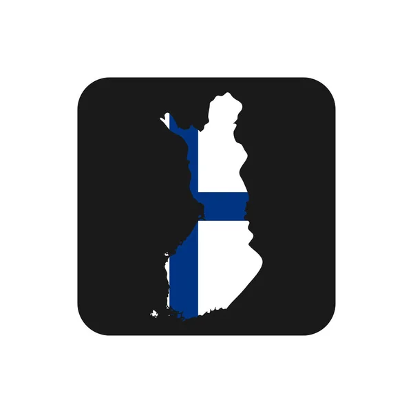 Finland Map Silhouette Flag Black Background — Stock Vector