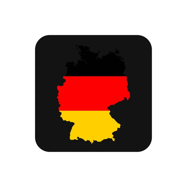 Allemagne Carte Silhouette Avec Drapeau Sur Fond Noir — Image vectorielle