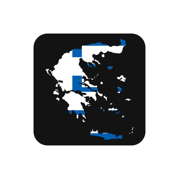 Griekenland Kaart Silhouet Met Vlag Zwarte Achtergrond — Stockvector