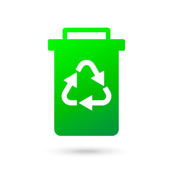Çöp Kutusu Simgesi Çevre Biyolojisi Kavramı Geri Dönüşüm — Stok Vektör