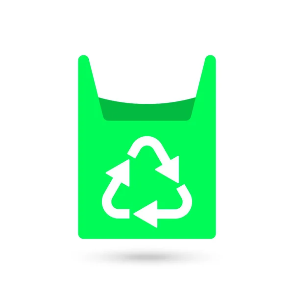 Sac Plastique Recyclable Signe Écologique — Image vectorielle