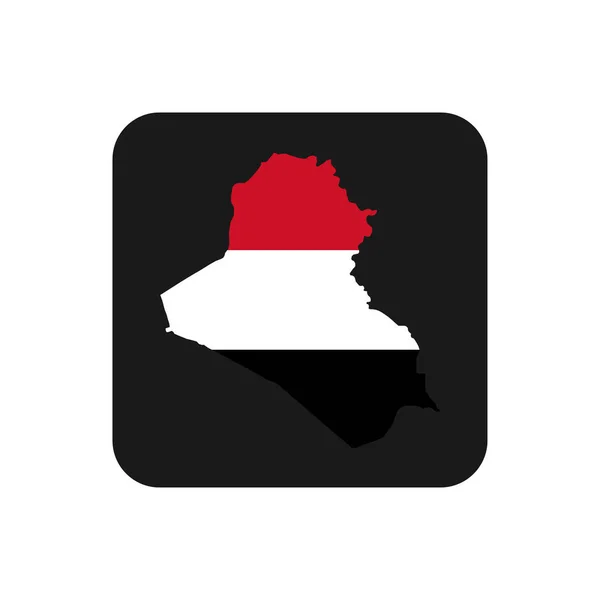 Mapa Irak Silueta Con Bandera Sobre Fondo Negro — Vector de stock