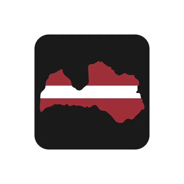 Letónia Mapa Silhueta Com Bandeira Sobre Fundo Preto —  Vetores de Stock