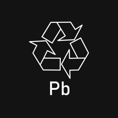 Pil geri dönüşümü pb, vektör illüstrasyonu, işaret.