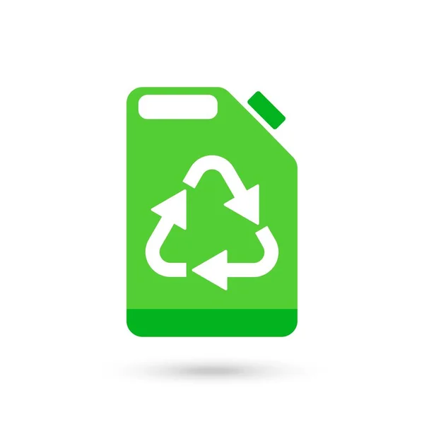 Πράσινο Bio Δοχείο Καυσίμου Εικονίδιο Πράσινο Περιβάλλον Και Ανακύκλωση — Διανυσματικό Αρχείο