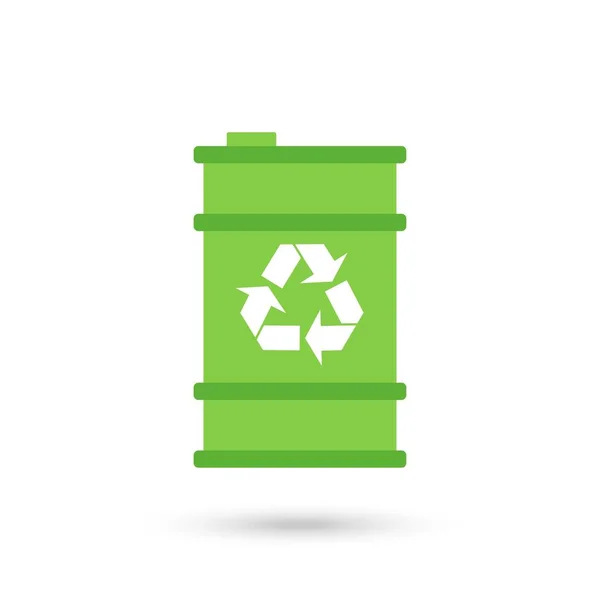 Icône Baril Biocarburant Vert Environnement Vert Recyclage — Image vectorielle