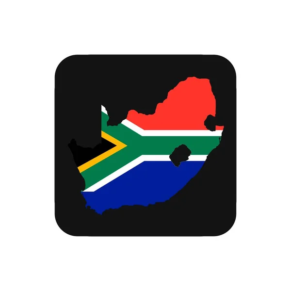 Dél Afrika Térkép Sziluett Zászlóval Fekete Háttér — Stock Vector