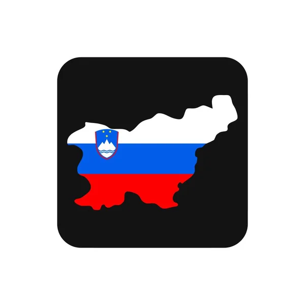Slovenië Kaart Silhouet Met Vlag Zwarte Achtergrond — Stockvector