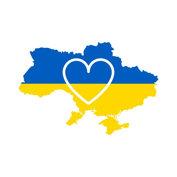 Українська Карта Іконою Серця Векторний Приклад — стоковий вектор