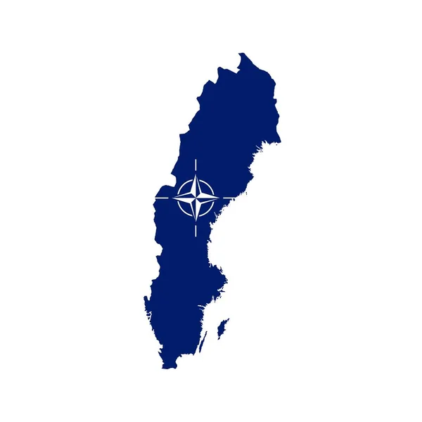Nato Bayraklı Sveç Haritası — Stok Vektör