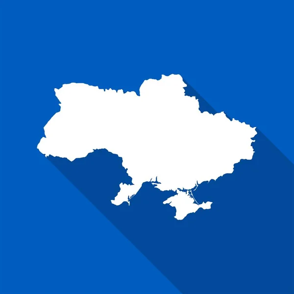 Vector Illustration Map Ukraine Long Shadow — Stock Vector