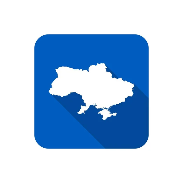 Illustrazione Vettoriale Della Mappa Ucraina Con Lunga Ombra — Vettoriale Stock