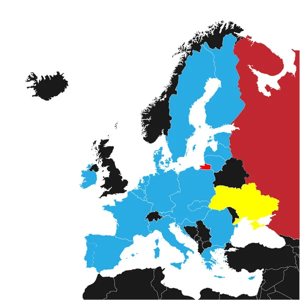 Карта России Украины Карте Мира — стоковый вектор