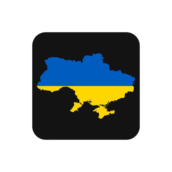 Carte Ukraine Silhouette Avec Drapeau Sur Fond Noir — Image vectorielle