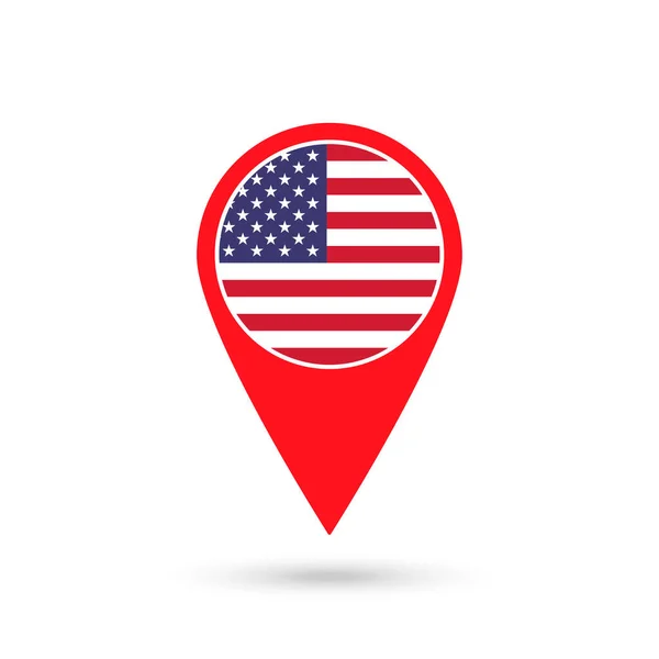 Map Pointer Contry Usa Usa Flag Vector Illustration — Stock Vector