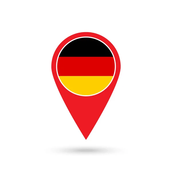 Картографический Указатель Германией Флаг Германии Векторная Иллюстрация — стоковый вектор