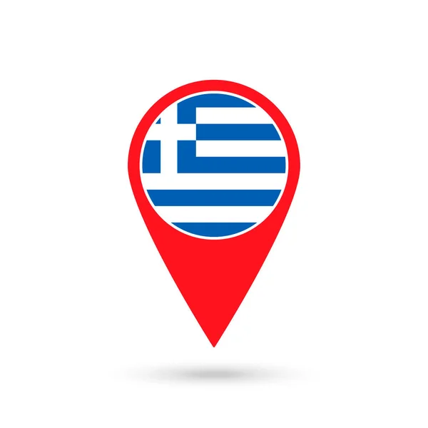 Wskaźnik Mapy Contry Grecja Flaga Grecji Ilustracja Wektora — Wektor stockowy