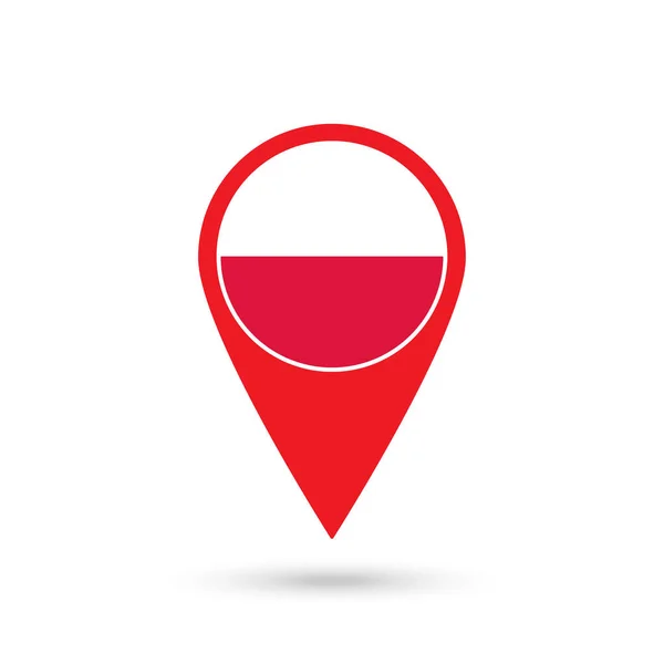 地图指针与Contry波兰 波兰国旗 矢量说明 — 图库矢量图片
