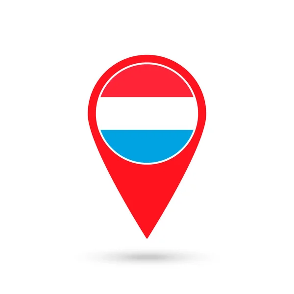 Mapa Ponteiro Com Contry Luxemburgo Bandeira Luxemburgo Ilustração Vetorial — Vetor de Stock
