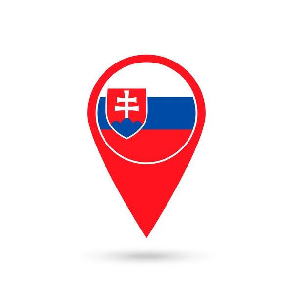 Map Pointer Contry Slovakia Slovakia Flag Vector Illustration — Stock Vector