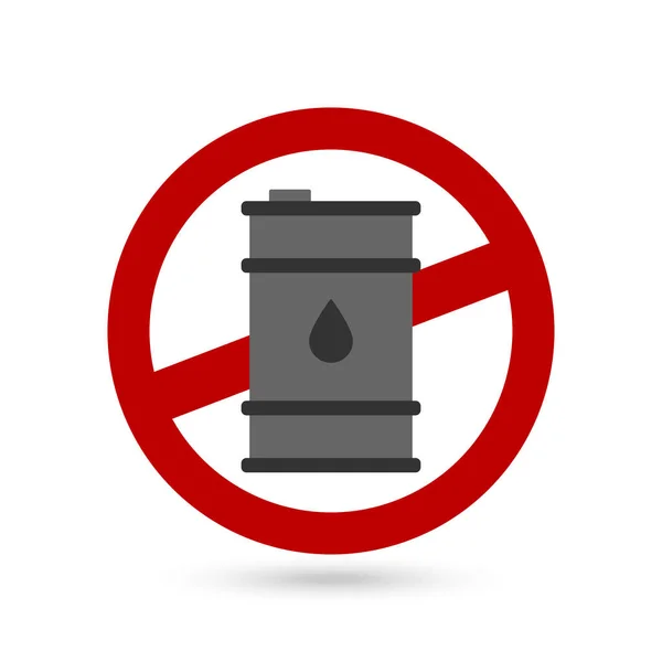 Sinal Proibido Com Ícone Barril Combustível Ilustração Vetorial —  Vetores de Stock