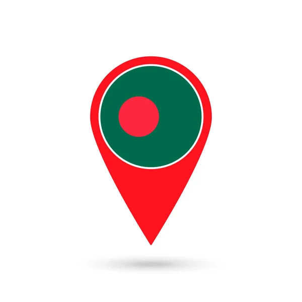 Ponteiro Mapa Com Contry Bangladesh Bandeira Bangladesh Ilustração Vetorial — Vetor de Stock